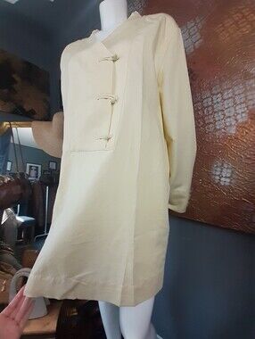 Nwt Zara Soft Butter Yellow Tunic Dress with Frog Closures
